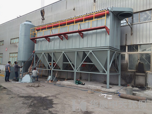 華康為山西生產的10噸鍋爐除塵器安裝現場