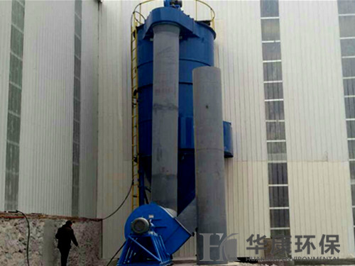 華康為山西石料廠生產的機械反吹風布袋除塵器安裝現場1